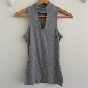 Hollister Gray Cut out Front Turtle Neck HalterTop